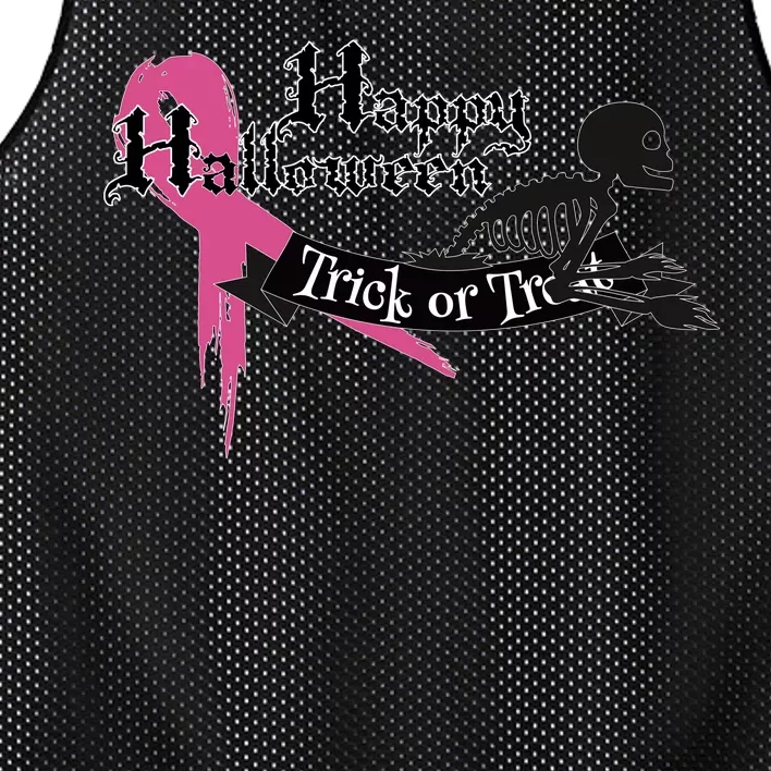 Breast Cancer Happy Halloween Skeleton Mesh Reversible Basketball Jersey Tank