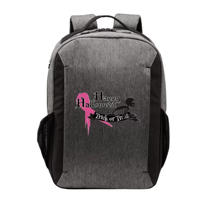 Breast Cancer Happy Halloween Skeleton Vector Backpack