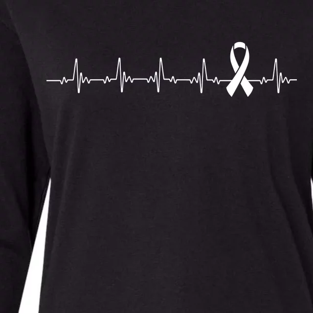 Breast Cancer Heartbeat Pulse Womens Cotton Relaxed Long Sleeve T-Shirt