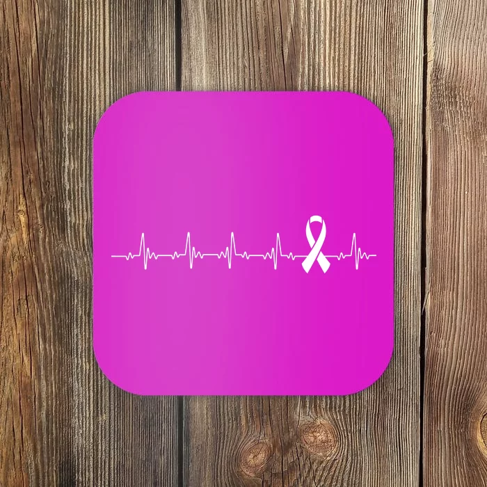 Breast Cancer Heartbeat Pulse Coaster