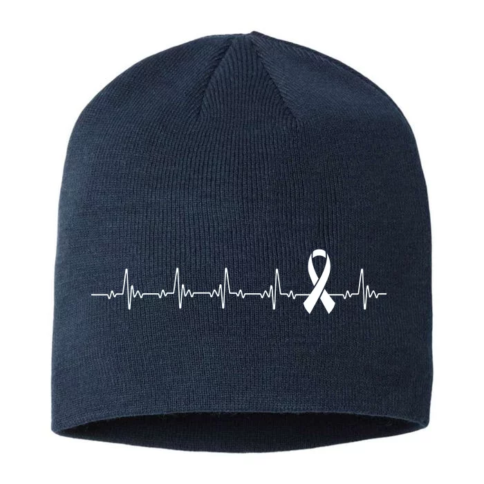 Breast Cancer Heartbeat Pulse 8 1/2in Sustainable Knit Beanie