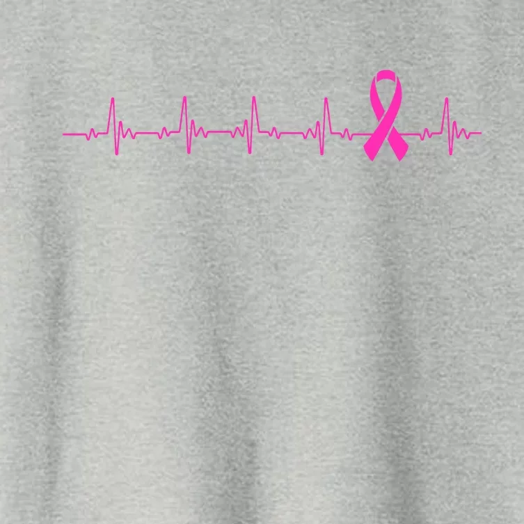 Breast Cancer Heartbeat Pulse Women's Crop Top Tee