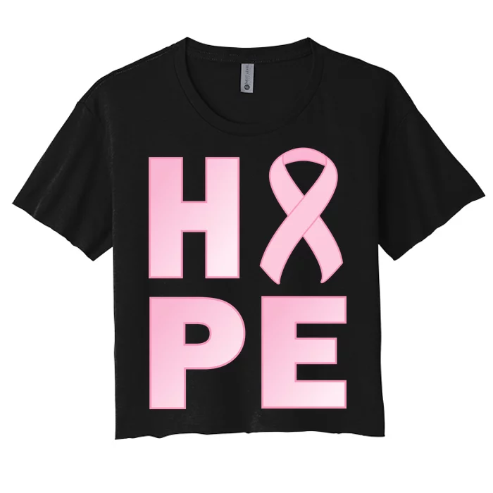 Breast Cancer Hope Fight Logo Women's Crop Top Tee