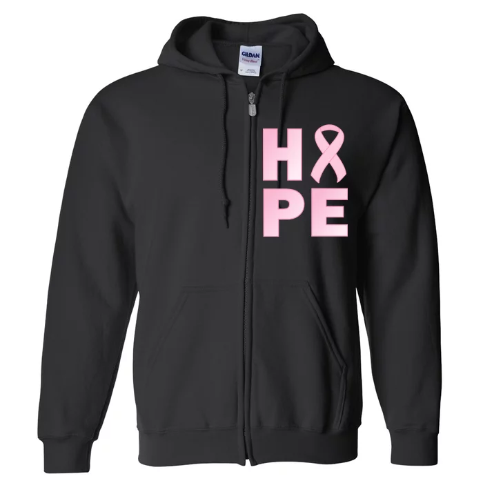 Breast Cancer Hope Fight Logo Full Zip Hoodie