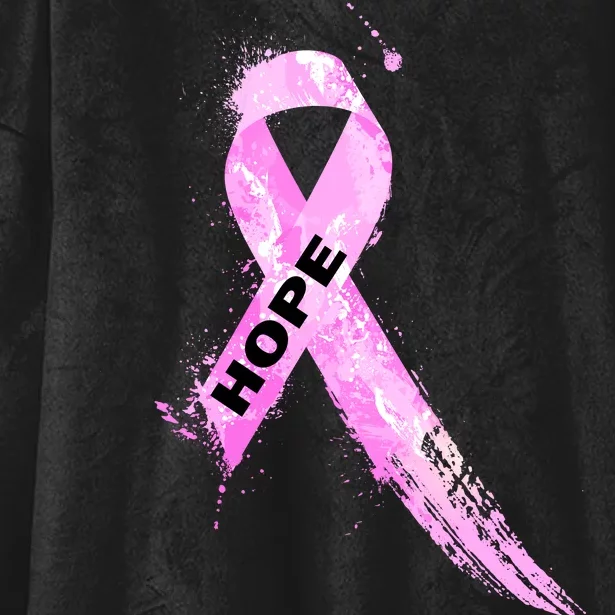 Breast Cancer Hope Ribbon Hooded Wearable Blanket