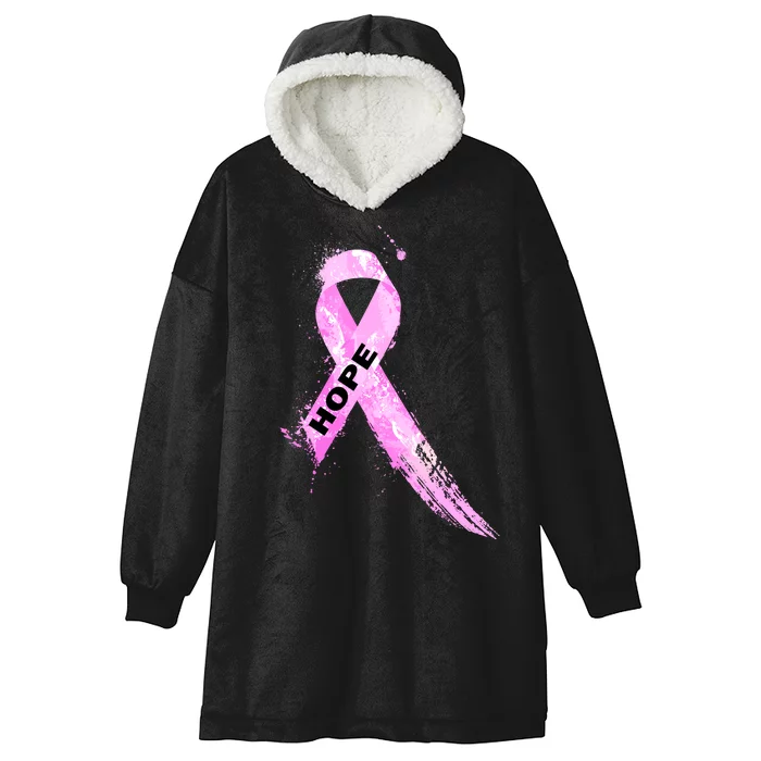 Breast Cancer Hope Ribbon Hooded Wearable Blanket