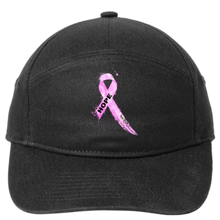 Breast Cancer Hope Ribbon 7-Panel Snapback Hat