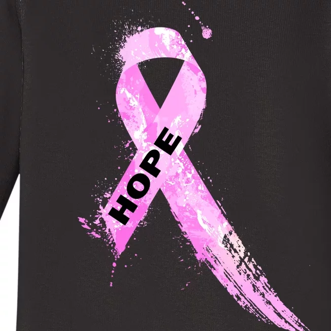 Breast Cancer Hope Ribbon Baby Long Sleeve Bodysuit