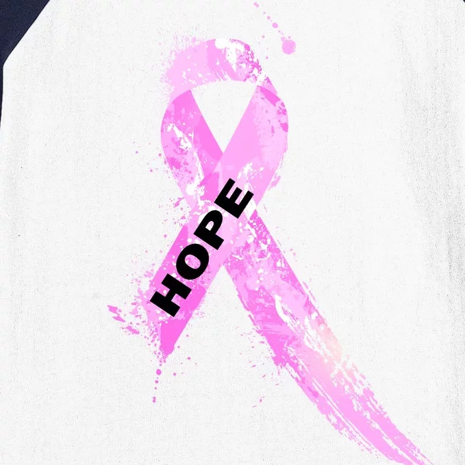 Breast Cancer Hope Ribbon Baseball Sleeve Shirt