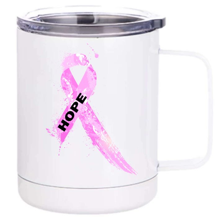 Breast Cancer Hope Ribbon Front & Back 12oz Stainless Steel Tumbler Cup