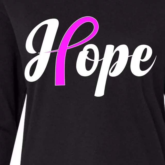 Breast Cancer Hope Ribbon Tribute Logo Womens Cotton Relaxed Long Sleeve T-Shirt