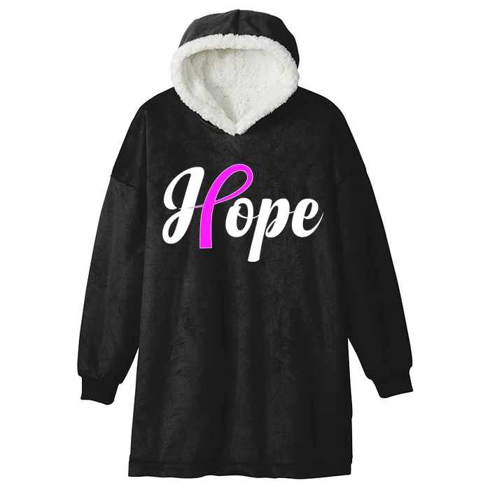 Breast Cancer Hope Ribbon Tribute Logo Hooded Wearable Blanket