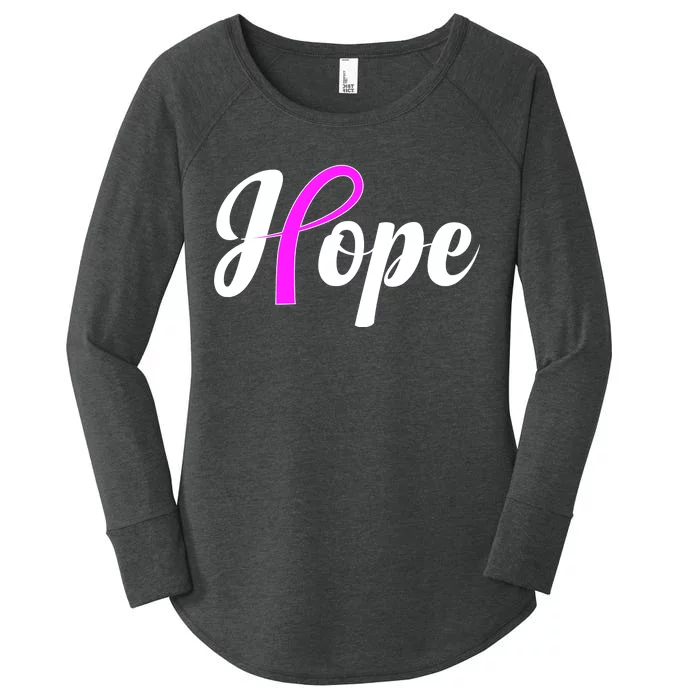 Breast Cancer Hope Ribbon Tribute Logo Women's Perfect Tri Tunic Long Sleeve Shirt