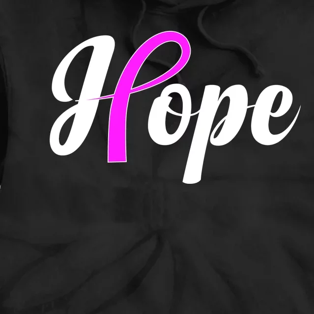 Breast Cancer Hope Ribbon Tribute Logo Tie Dye Hoodie