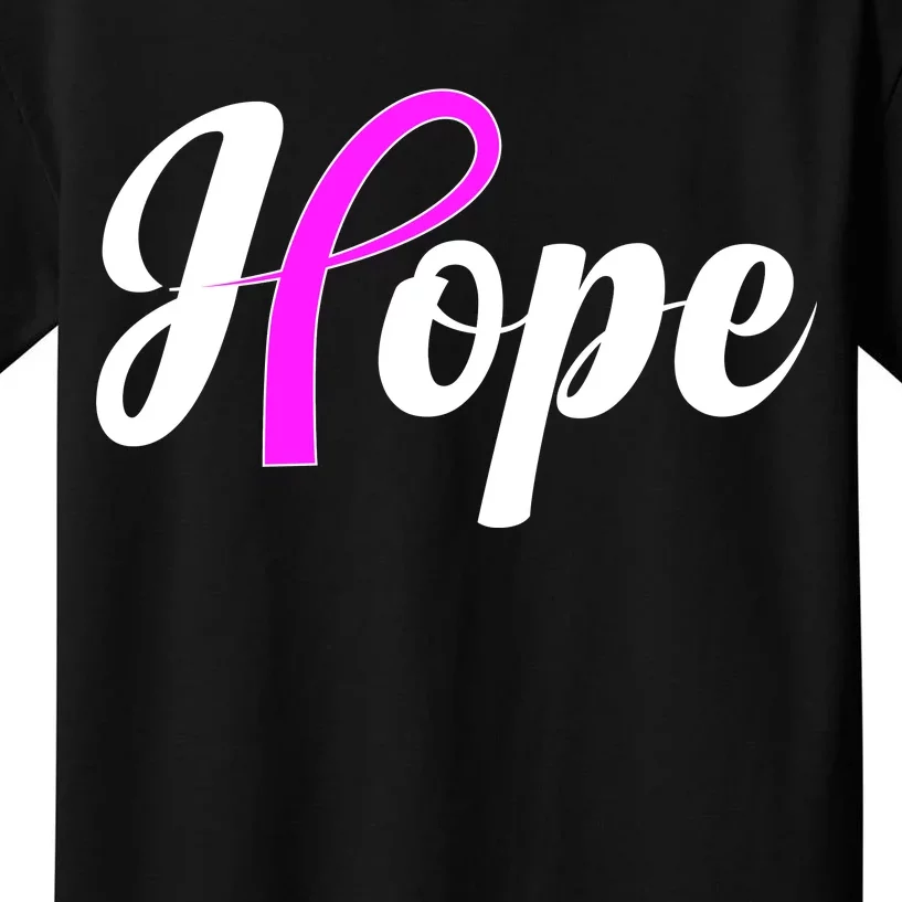 Breast Cancer Hope Ribbon Tribute Logo Kids T-Shirt