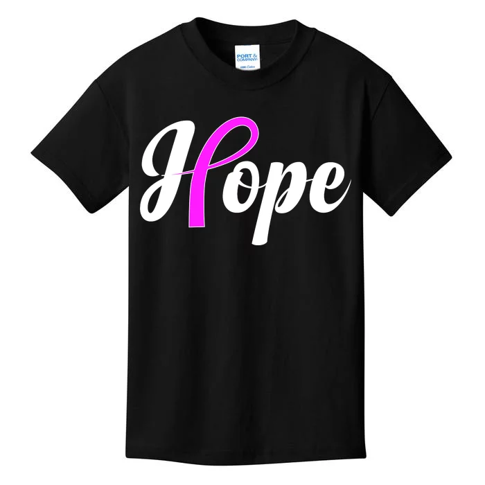 Breast Cancer Hope Ribbon Tribute Logo Kids T-Shirt