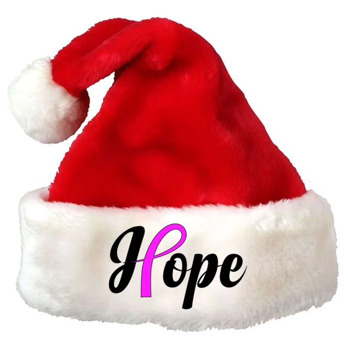 Breast Cancer Hope Ribbon Tribute Logo Premium Christmas Santa Hat