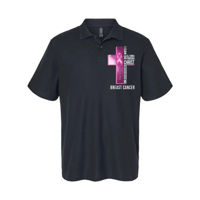 Breast Cancer I Can Do All Thing Through Christ Softstyle Adult Sport Polo