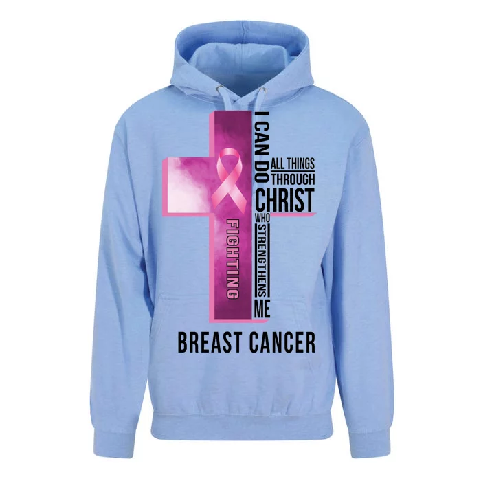 Breast Cancer I Can Do All Thing Through Christ Unisex Surf Hoodie