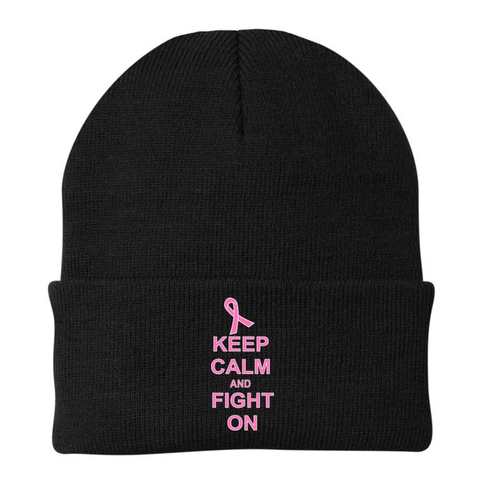 Breast Cancer Keep Calm And Fight On Knit Cap Winter Beanie