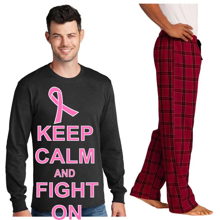 Breast Cancer Keep Calm And Fight On Long Sleeve Pajama Set