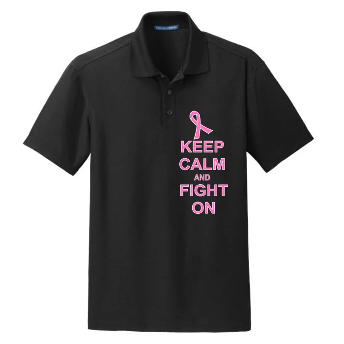 Breast Cancer Keep Calm And Fight On Dry Zone Grid Performance Polo