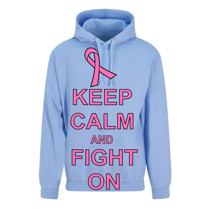 Breast Cancer Keep Calm And Fight On Unisex Surf Hoodie