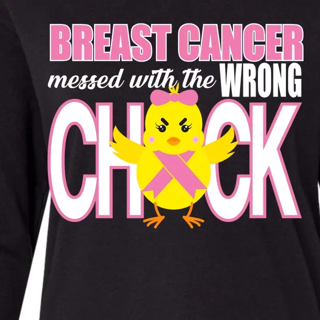 Breast Cancer Messed With The Wrong Chick Womens Cotton Relaxed Long Sleeve T-Shirt