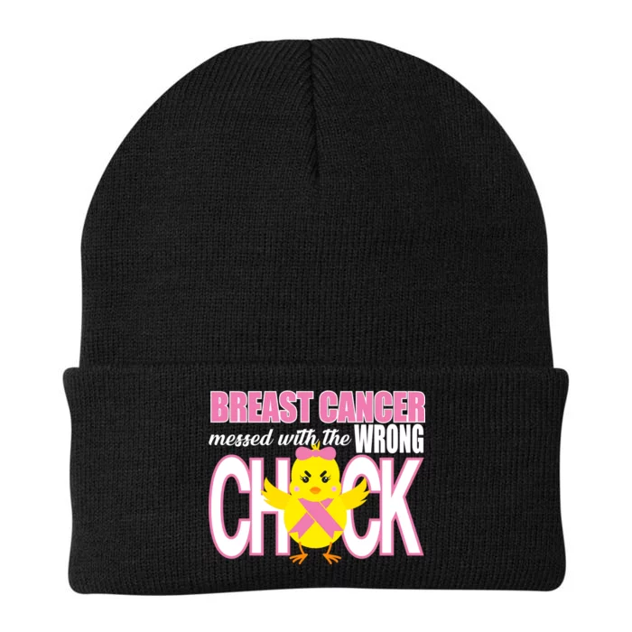 Breast Cancer Messed With The Wrong Chick Knit Cap Winter Beanie