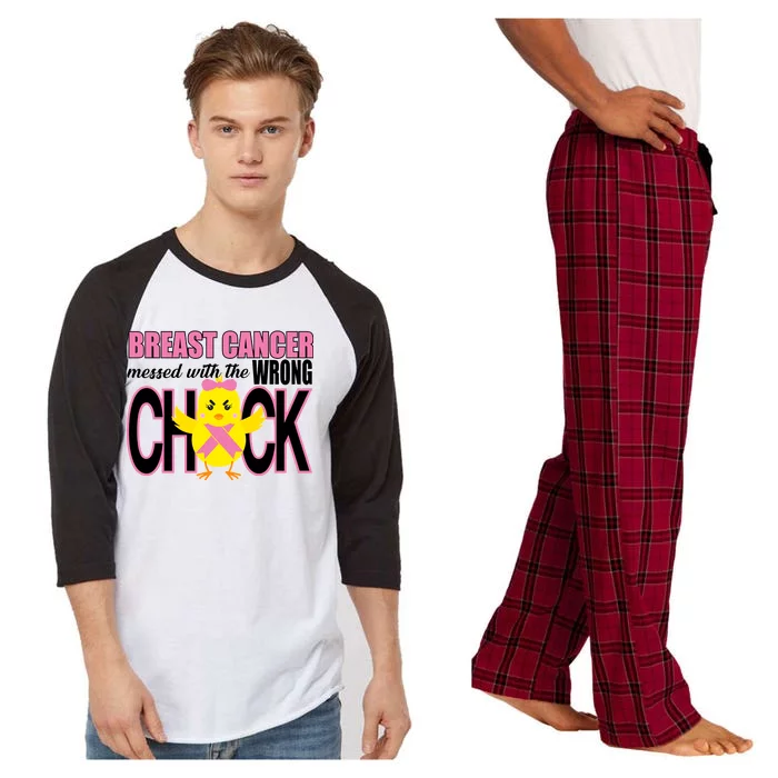 Breast Cancer Messed With The Wrong Chick Raglan Sleeve Pajama Set