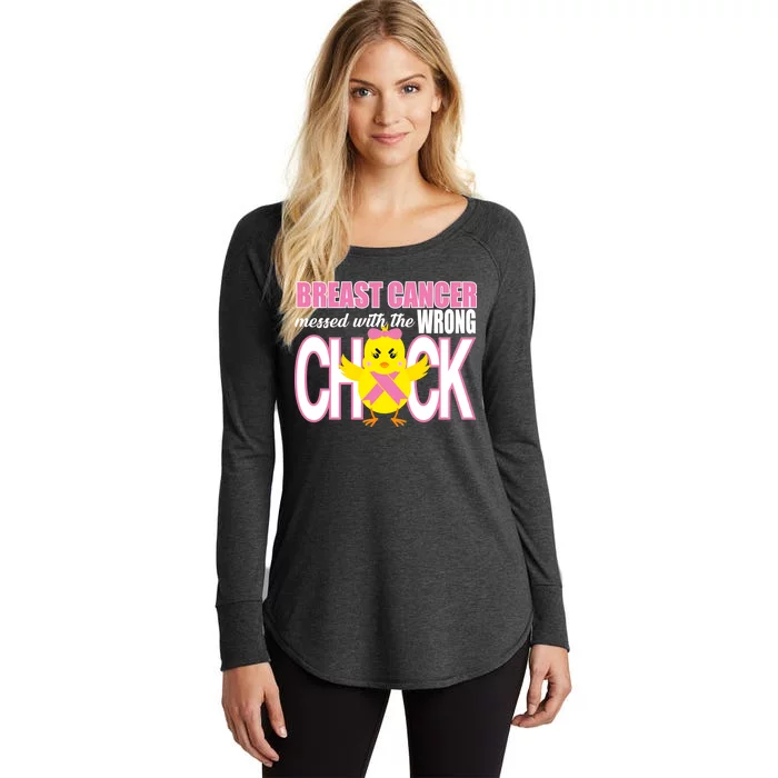 Breast Cancer Messed With The Wrong Chick Women's Perfect Tri Tunic Long Sleeve Shirt