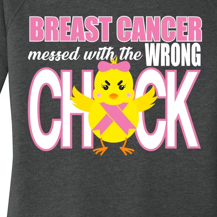 Breast Cancer Messed With The Wrong Chick Women's Perfect Tri Tunic Long Sleeve Shirt