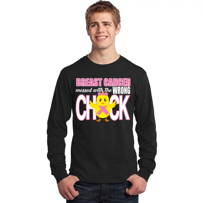 Breast Cancer Messed With The Wrong Chick Tall Long Sleeve T-Shirt