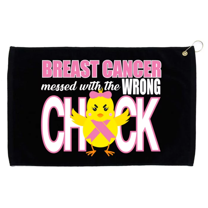 Breast Cancer Messed With The Wrong Chick Grommeted Golf Towel