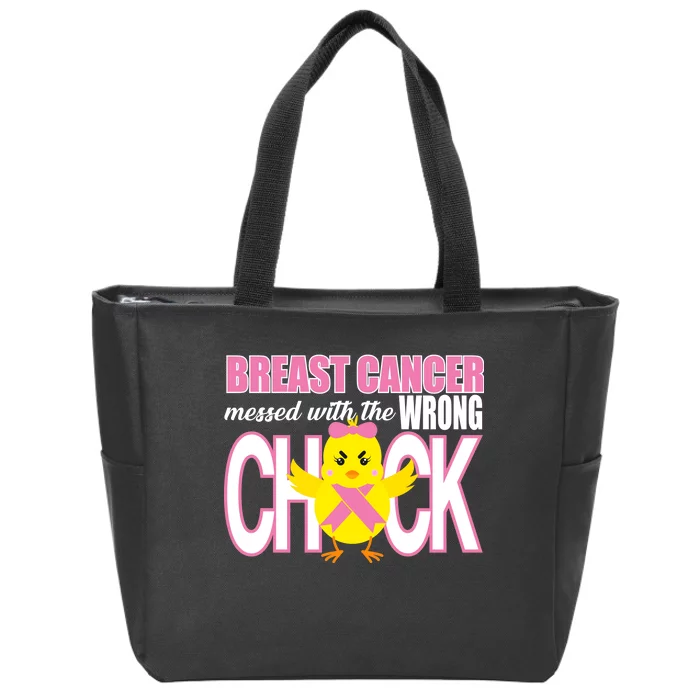 Breast Cancer Messed With The Wrong Chick Zip Tote Bag