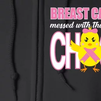 Breast Cancer Messed With The Wrong Chick Full Zip Hoodie