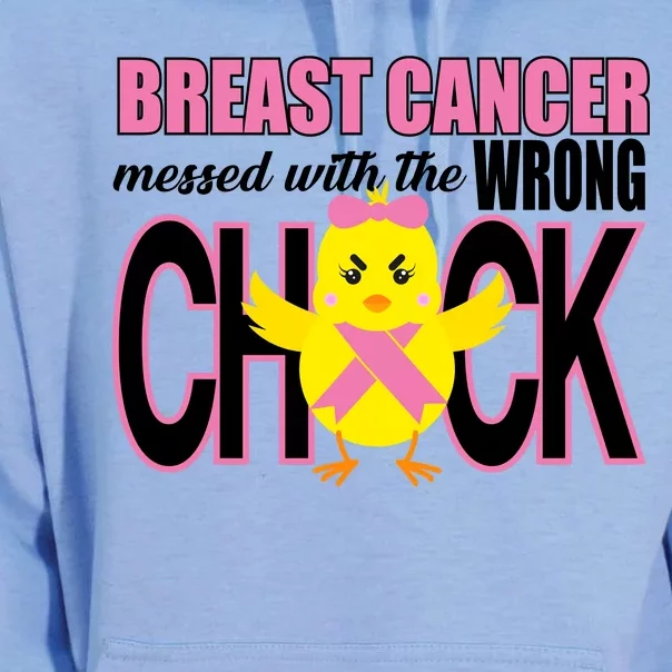 Breast Cancer Messed With The Wrong Chick Unisex Surf Hoodie