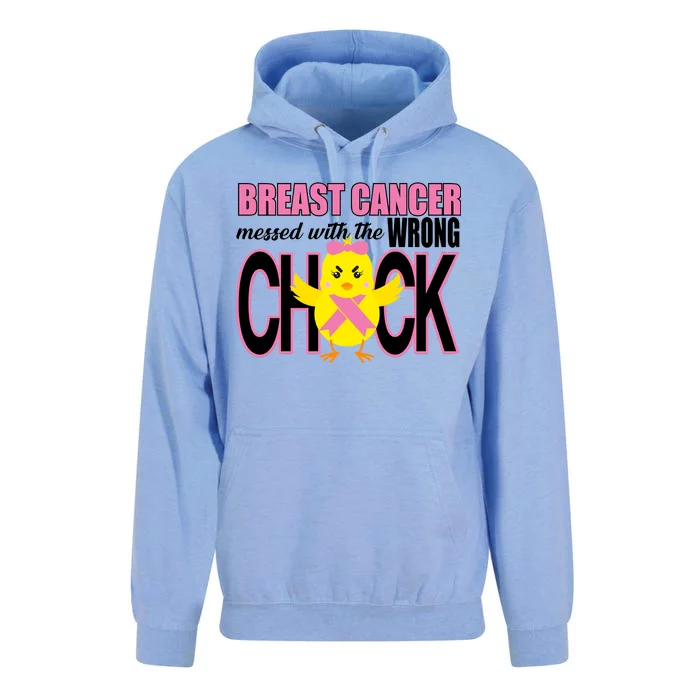 Breast Cancer Messed With The Wrong Chick Unisex Surf Hoodie