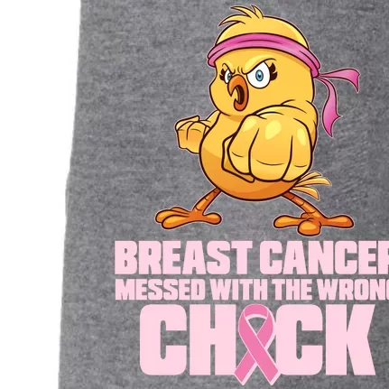 Breast Cancer Messed With The Wrong Chick Funny Doggie 3-End Fleece Hoodie