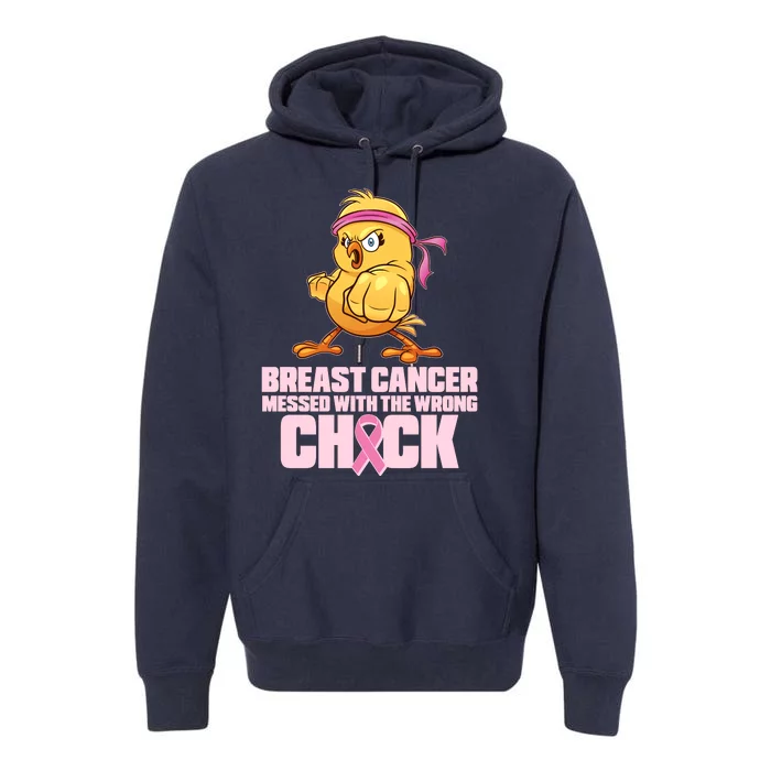 Breast Cancer Messed With The Wrong Chick Funny Premium Hoodie