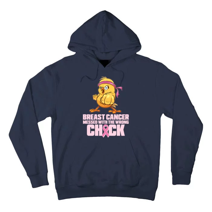 Breast Cancer Messed With The Wrong Chick Funny Tall Hoodie