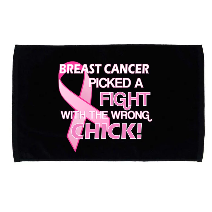 Breast Cancer Picked The Wrong Chick Microfiber Hand Towel