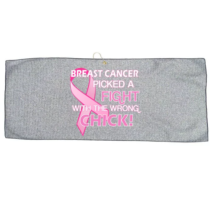 Breast Cancer Picked The Wrong Chick Large Microfiber Waffle Golf Towel