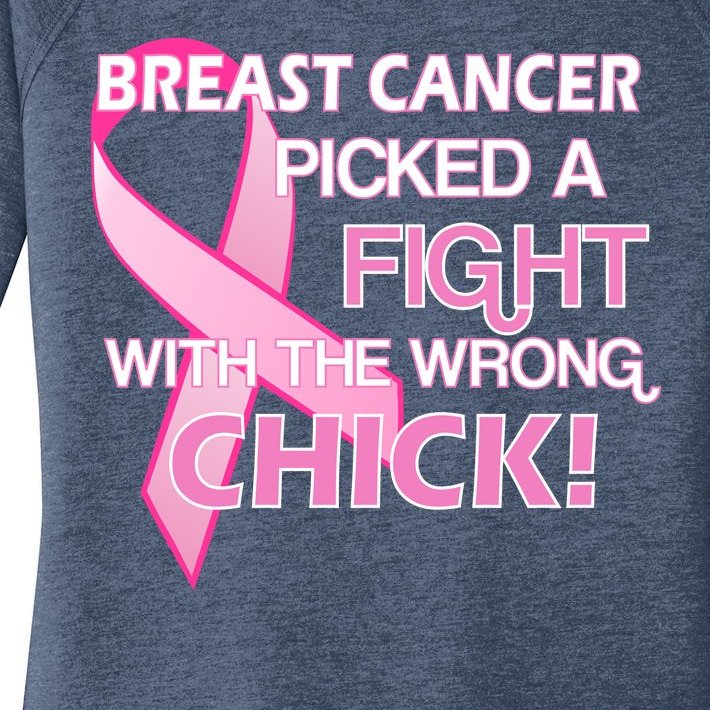Breast Cancer Picked The Wrong Chick Women’s Perfect Tri Tunic Long Sleeve Shirt
