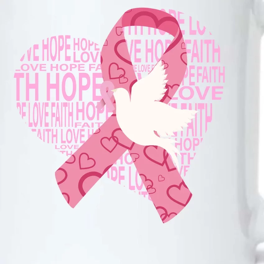 Breast Cancer Ribbon Of Love Black Color Changing Mug