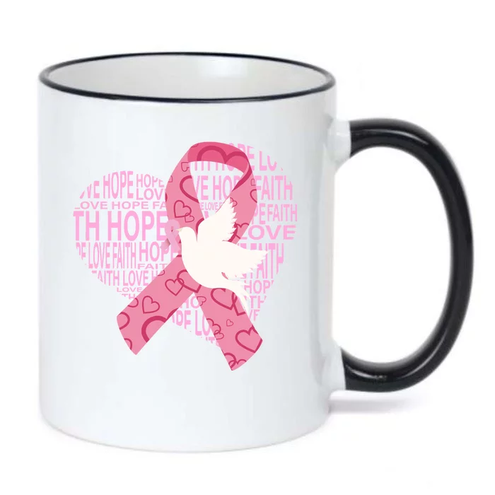 Breast Cancer Ribbon Of Love Black Color Changing Mug