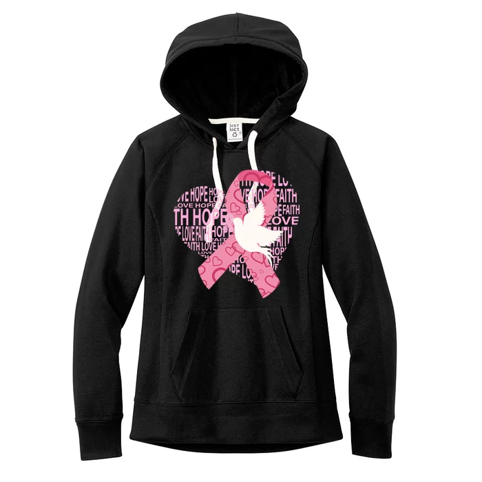 Breast Cancer Ribbon Of Love Women's Fleece Hoodie