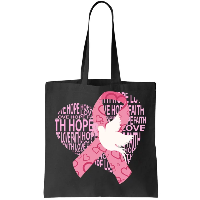 Breast Cancer Ribbon Of Love Tote Bag