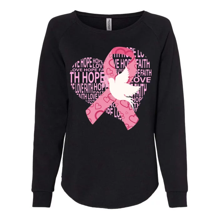 Breast Cancer Ribbon Of Love Womens California Wash Sweatshirt