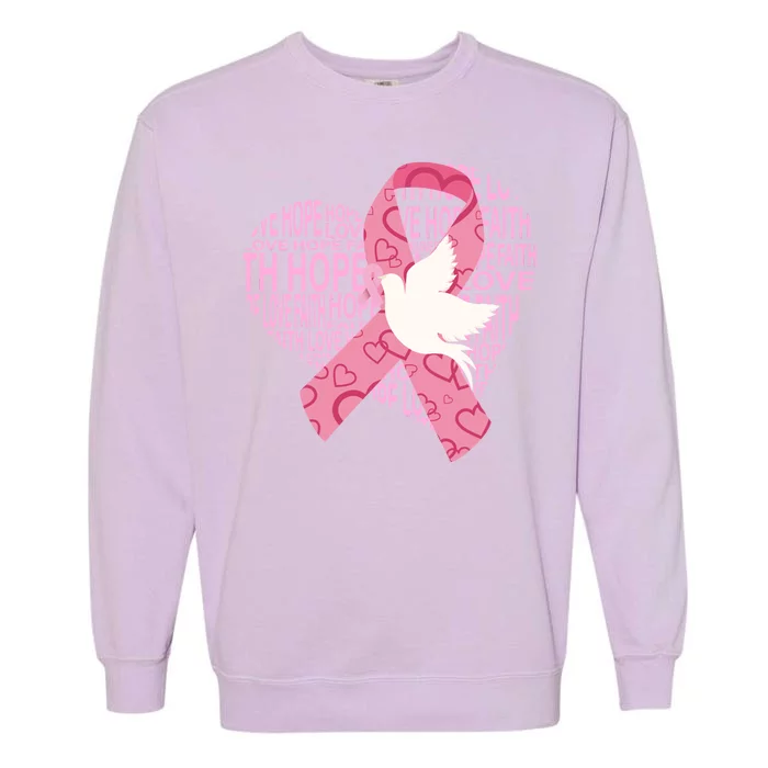 Breast Cancer Ribbon Of Love Garment-Dyed Sweatshirt